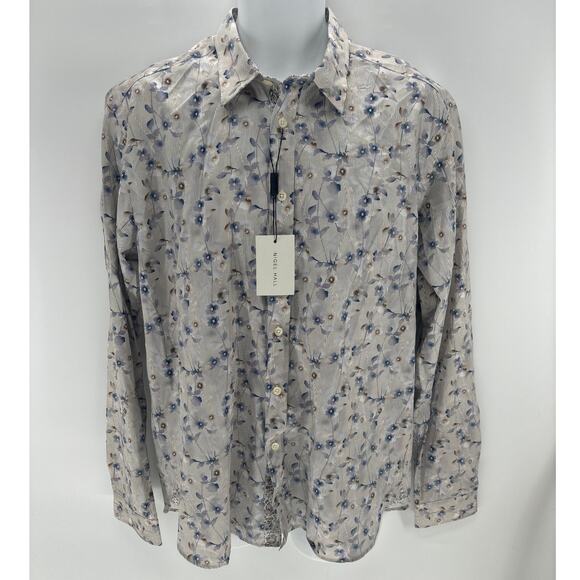 N!gel Hall XL Floral Men's long sleeve button down causal shirt. - Picture 1 of 6
